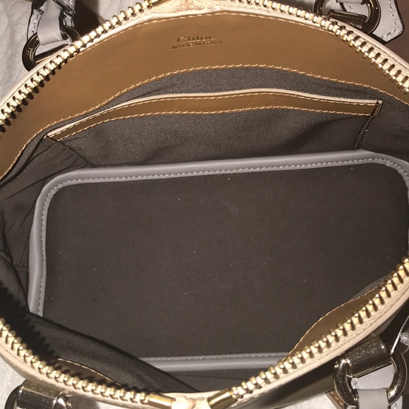 Authentic Chloe Porte Epaule Two-Tone Leather Bag - Picture 6 of 8